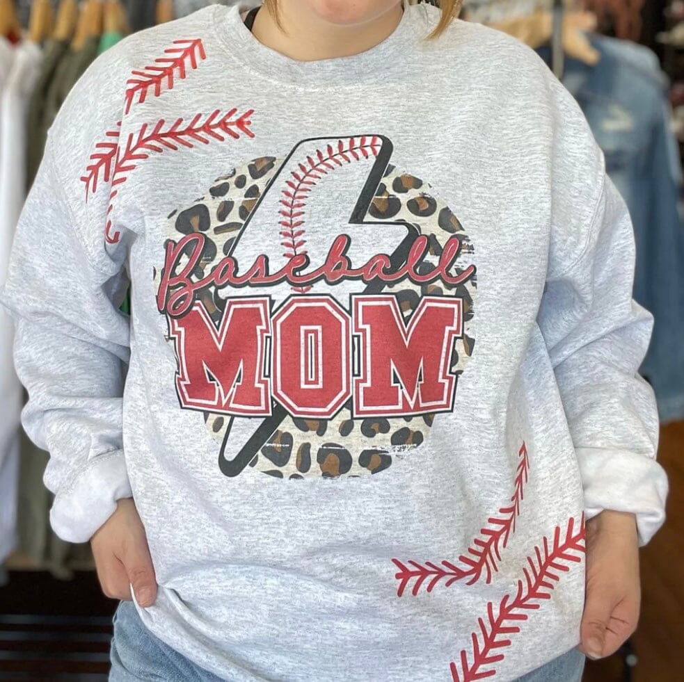 Baseball Mom Shirts Sports Mama Leopard Shirt Mother’s Day Sweatshirt