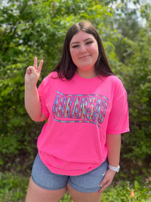 Neon Tie Dye Custom State Tee