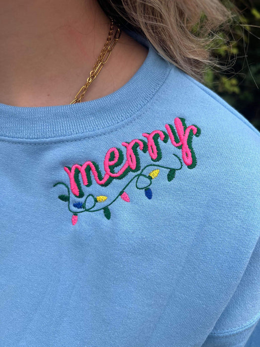 Merry Collar Embroidered Sweatshirt