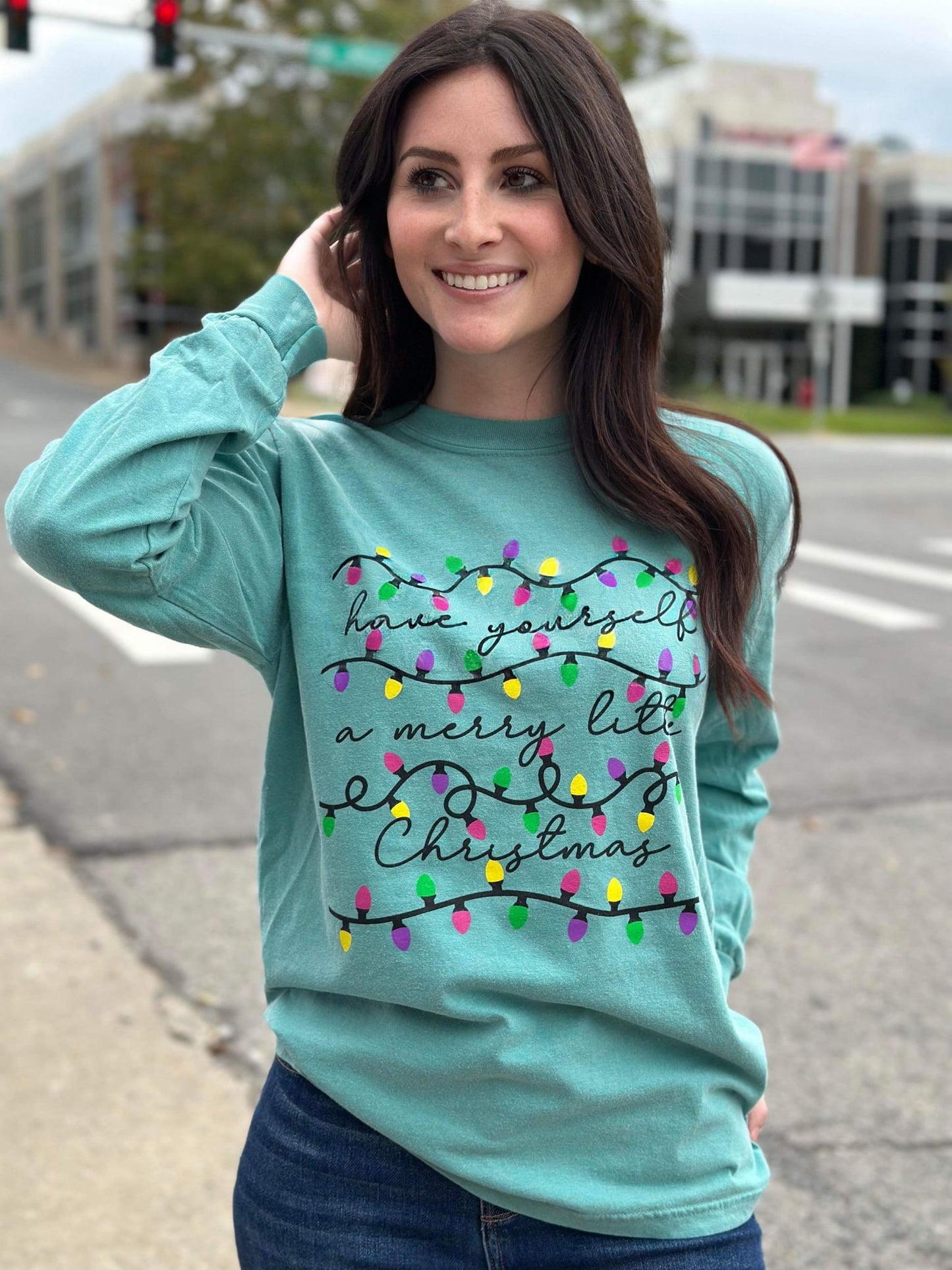 Merry Little Christmas Lights Long Sleeve