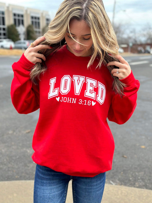 Loved John 3:16 Red Sweatshirt