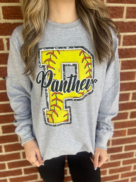 Custom Softball Letter Mascot Sweatshirt