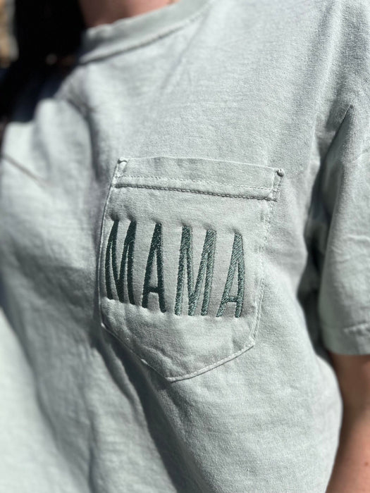 Embroidered Mama Pocket Tees