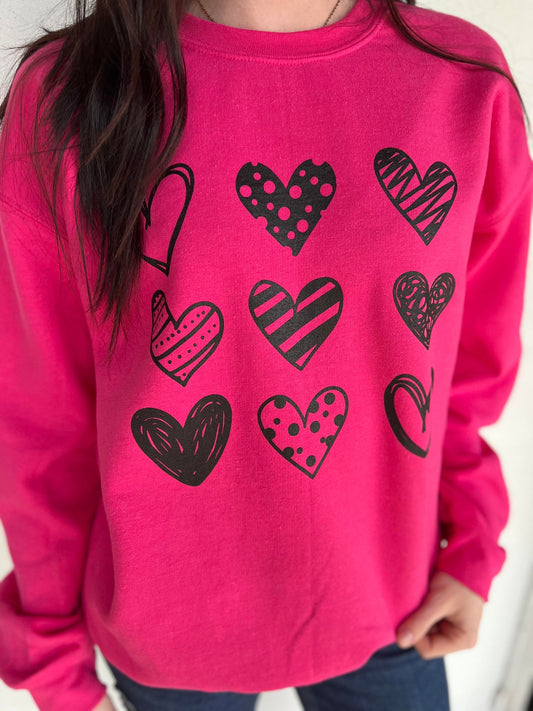 Multi Hearts Sweatshirt