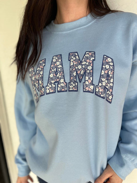 Blue Floral Mama Sweatshirt