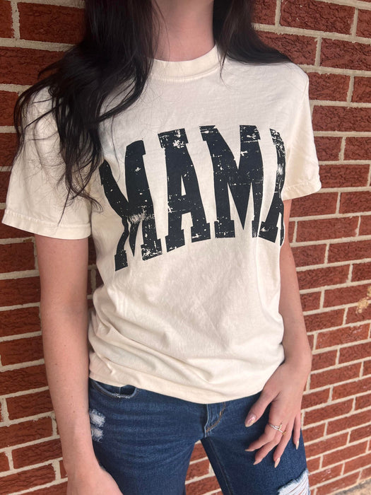 Distressed Mama Arched Tee