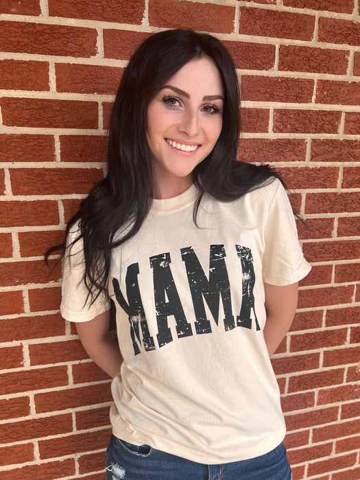 Distressed Mama Arched Tee