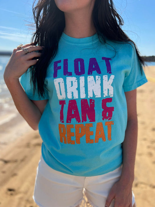 Float Drink Tan Repeat Tee