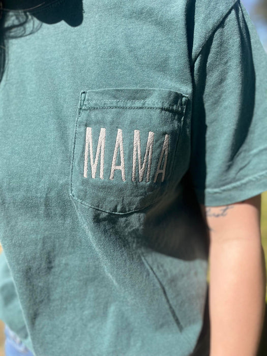 Embroidered Mama Pocket Tees