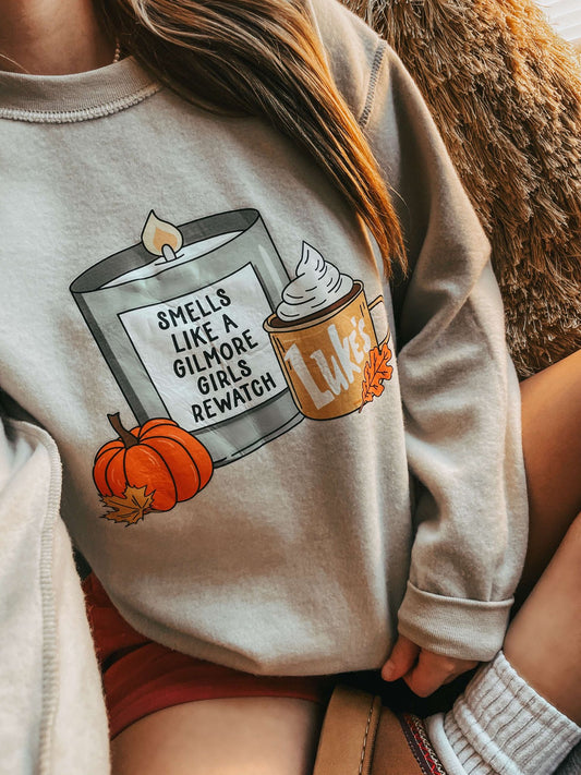 SMELLS LIKE A GILMORE GIRLS REWATCH SWEATSHIRT