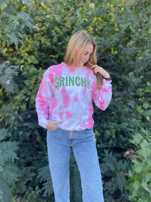 GRINCHY TIE DYE SWEATSHIRT