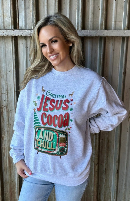 Christmas Jesus Cocoa & Chill Sweatshirt