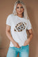 White Leopard Heart Shape Rugby Print Short Sleeve T Shirt