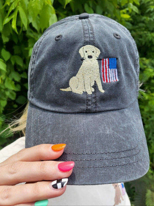 USA Dog Embroidered Hat