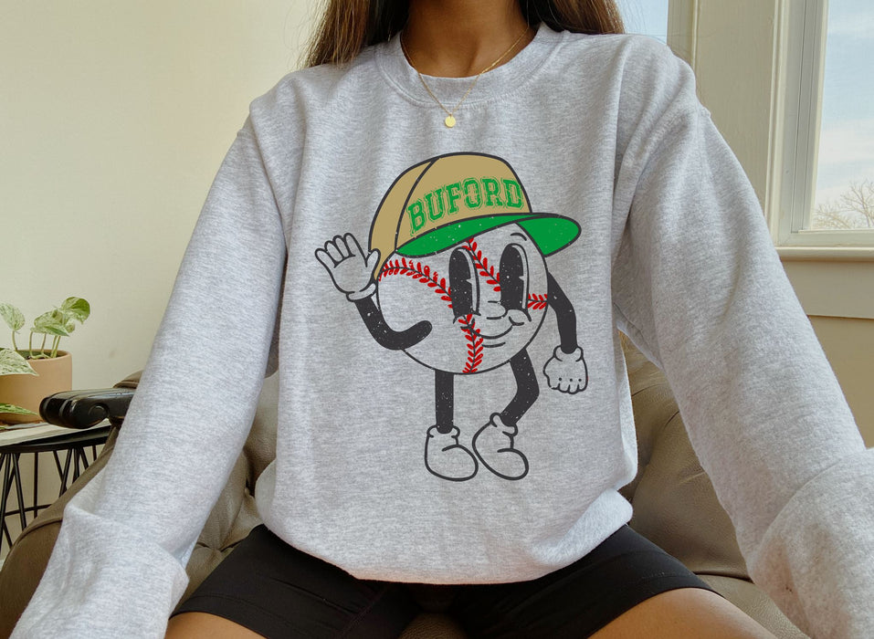 Baseball Smiley Guy Sweatshirt ask apparel wholesale 