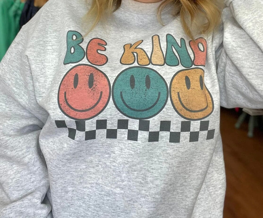 Be Kind Smiley Sweatshirt ask apparel wholesale 