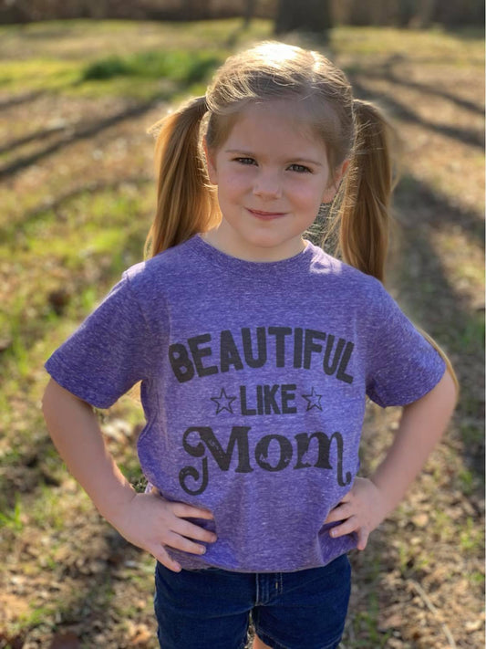 Beautiful Like Mom Youth Tee-ask apparel wholesale