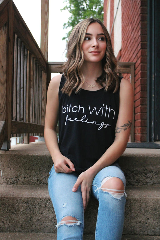 Bitch With Feelings Tank Top-ask apparel wholesale
