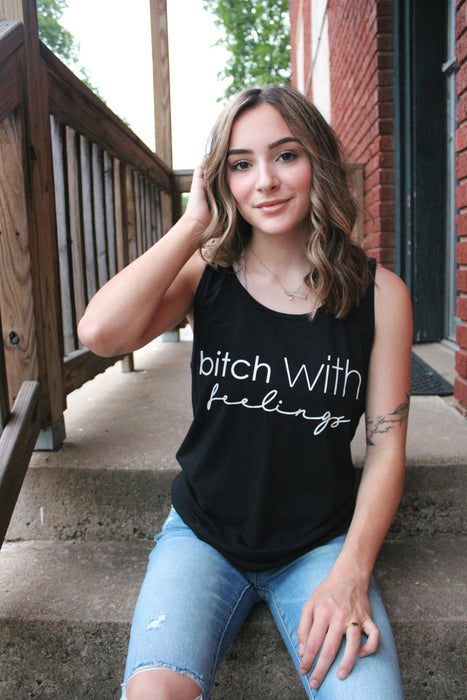 Bitch With Feelings Tank Top-ask apparel wholesale