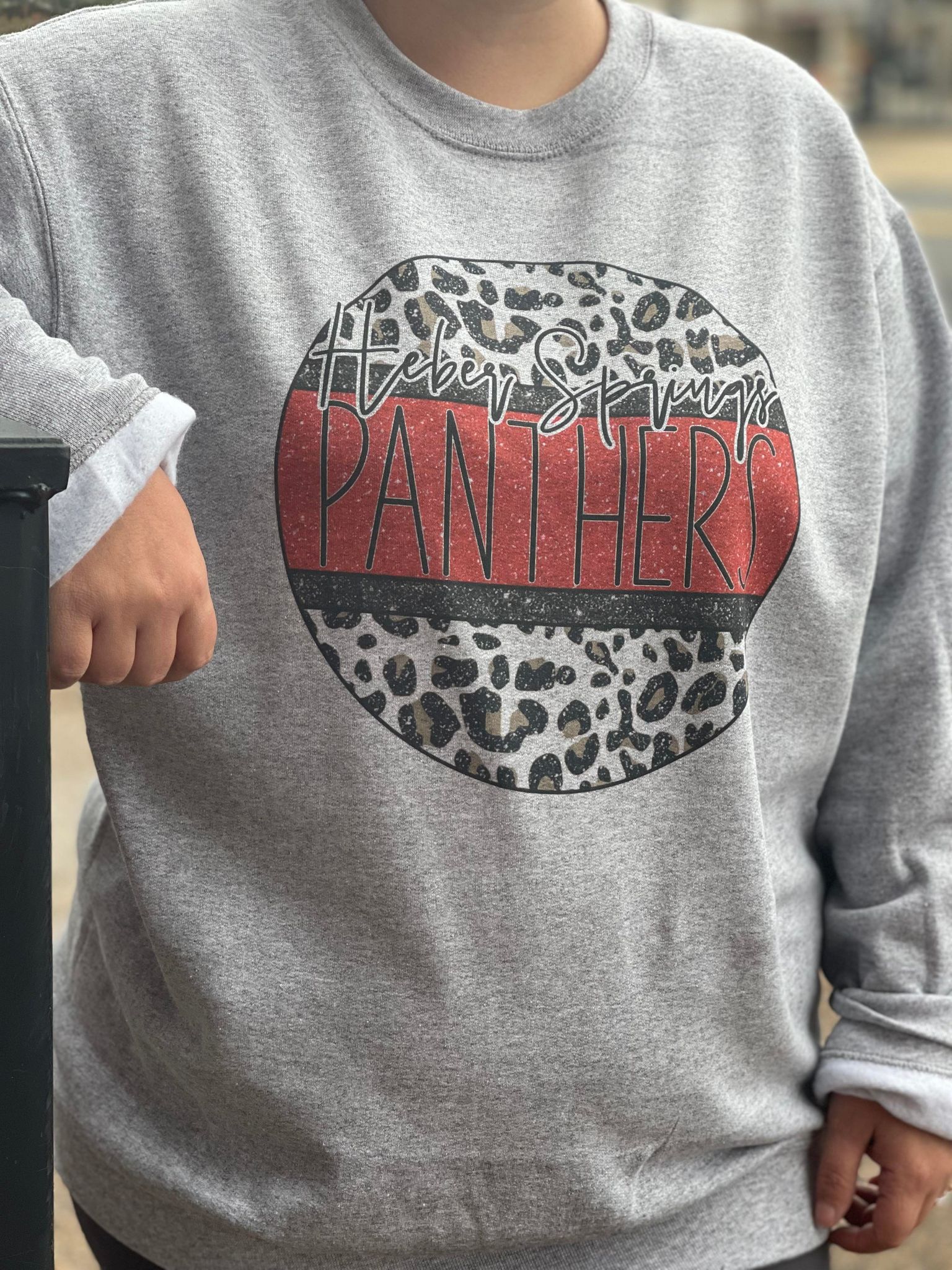 Circle Leopard Mascot Sweatshirt-ask apparel wholesale