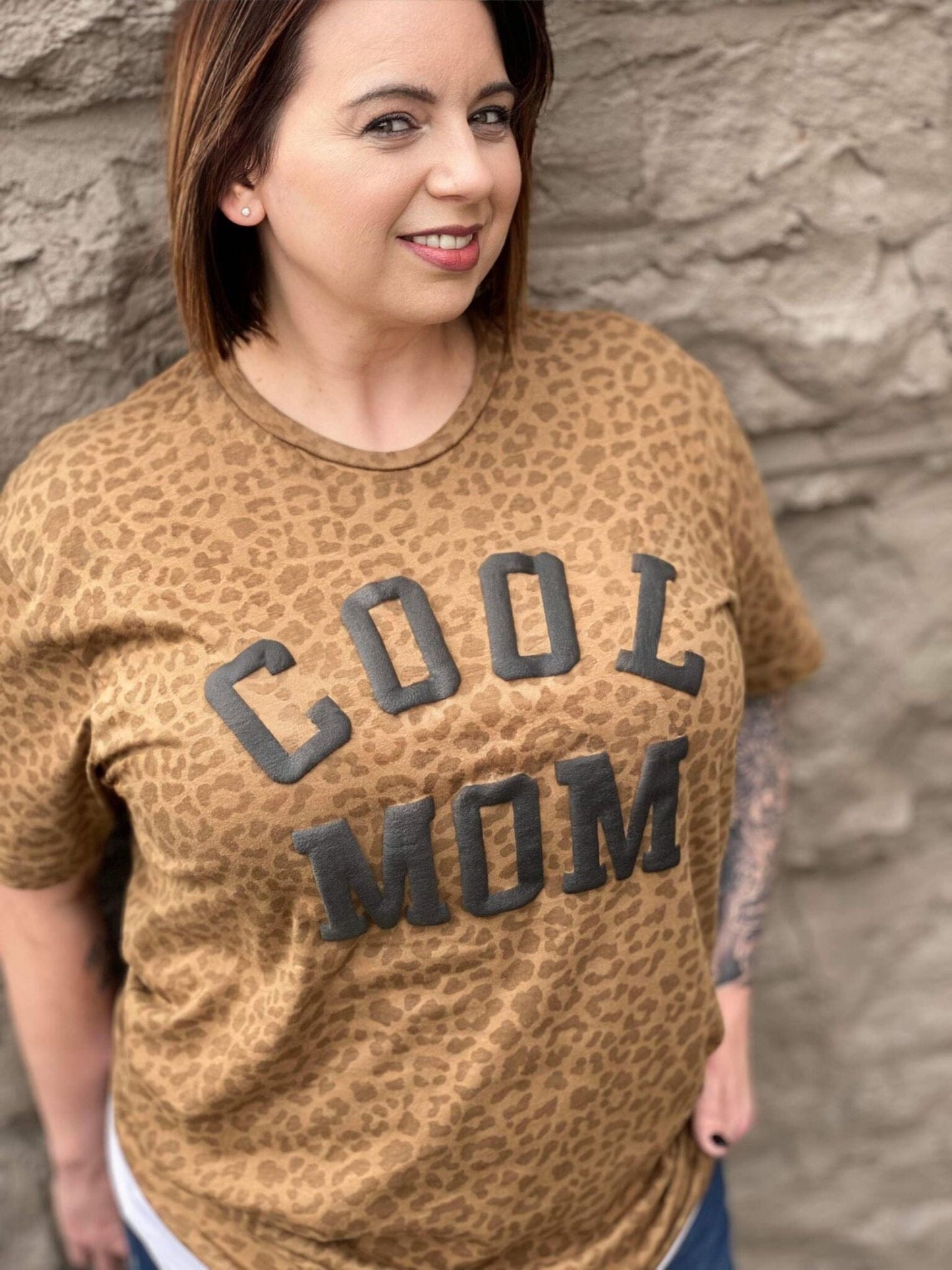 Cool Mom Leopard Tee ask apparel wholesale 