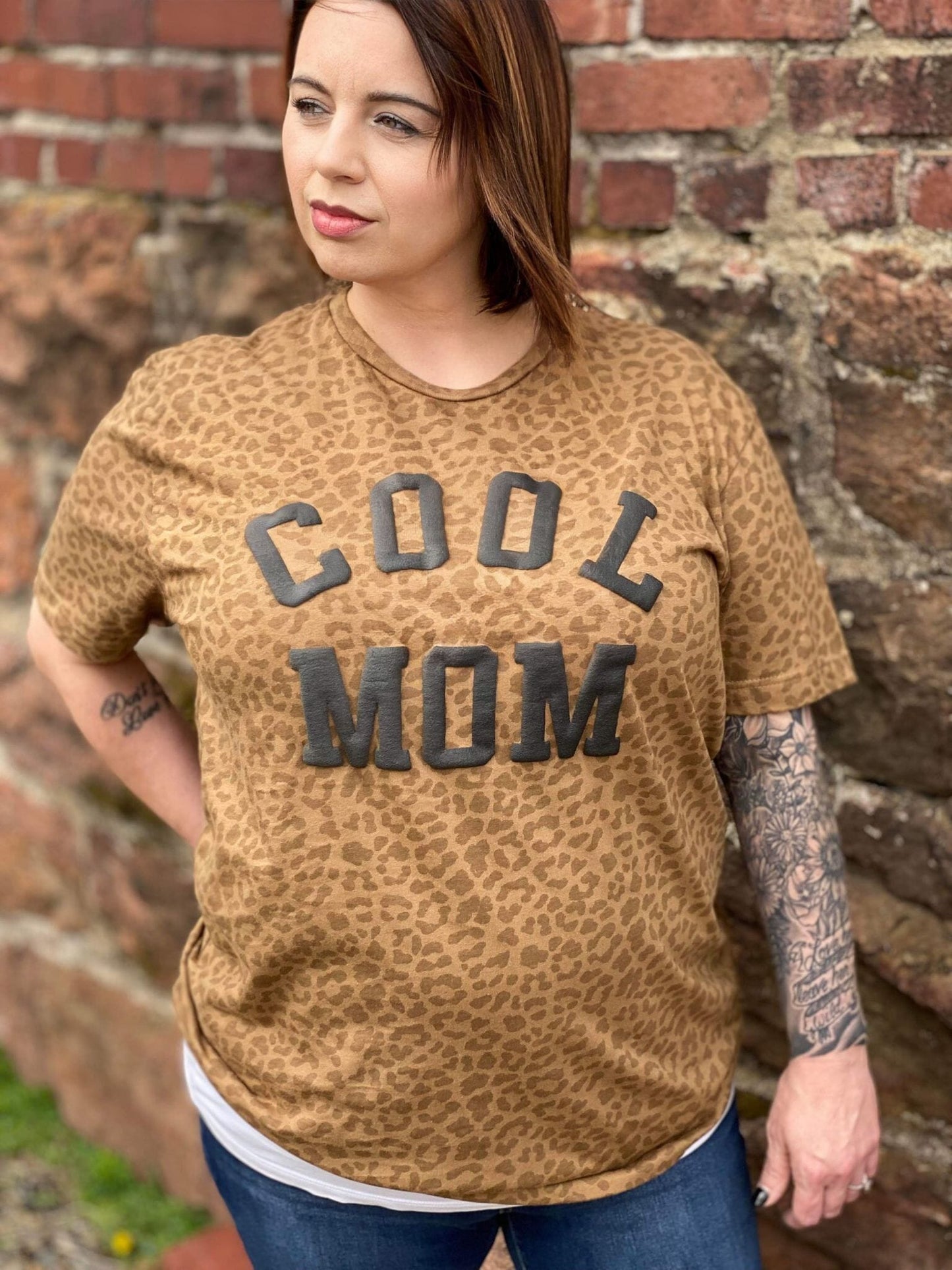 Cool Mom Leopard Tee ask apparel wholesale 