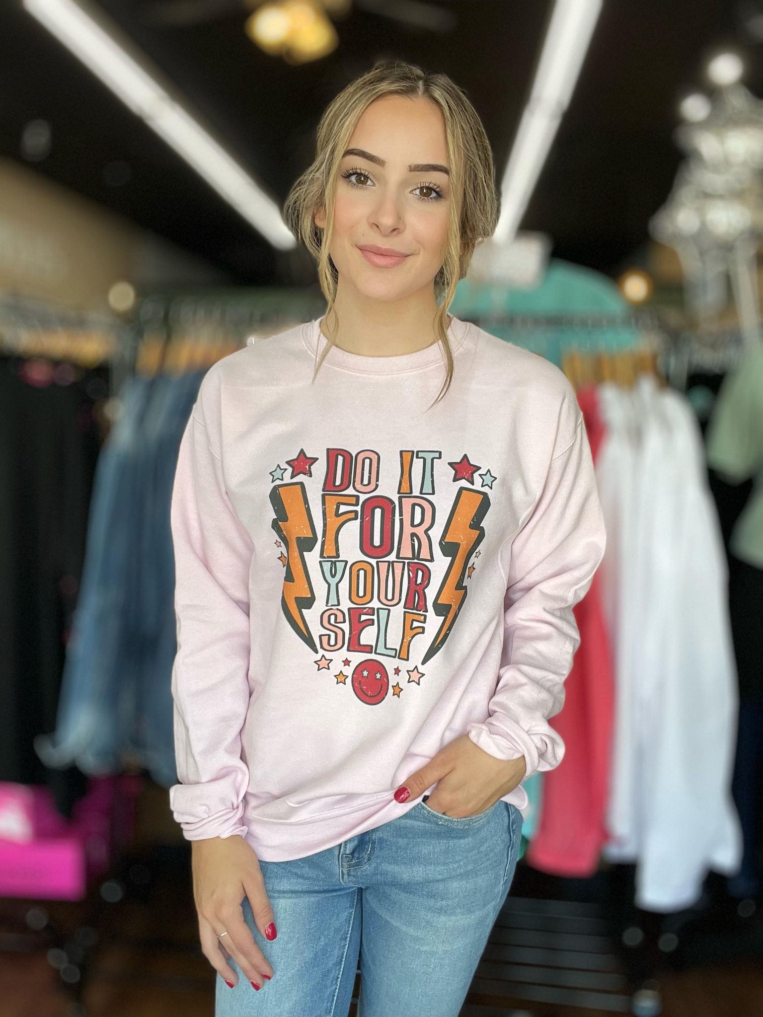 Do It For Yourself Sweatshirt-ask apparel wholesale