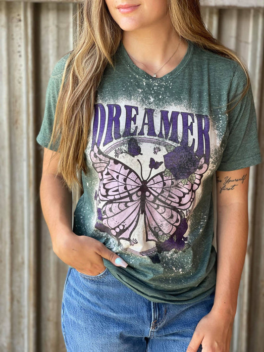 Dreamer Bleach Tee-ask apparel wholesale