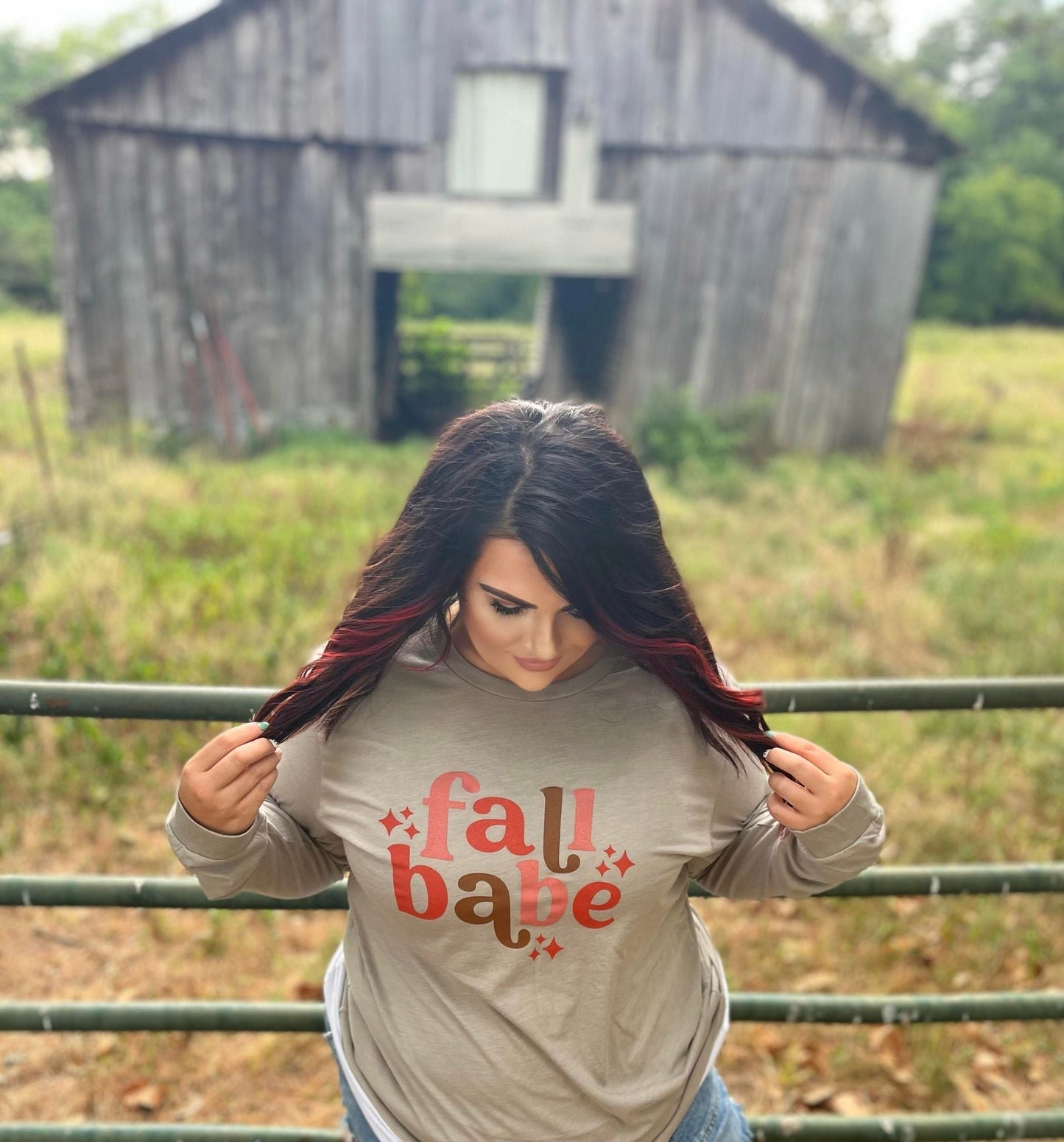 Fall Babe Long Sleeve Tee-ask apparel wholesale