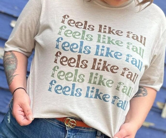 Feels Like Fall Repeated Tee tshirt ask apparel wholesale 