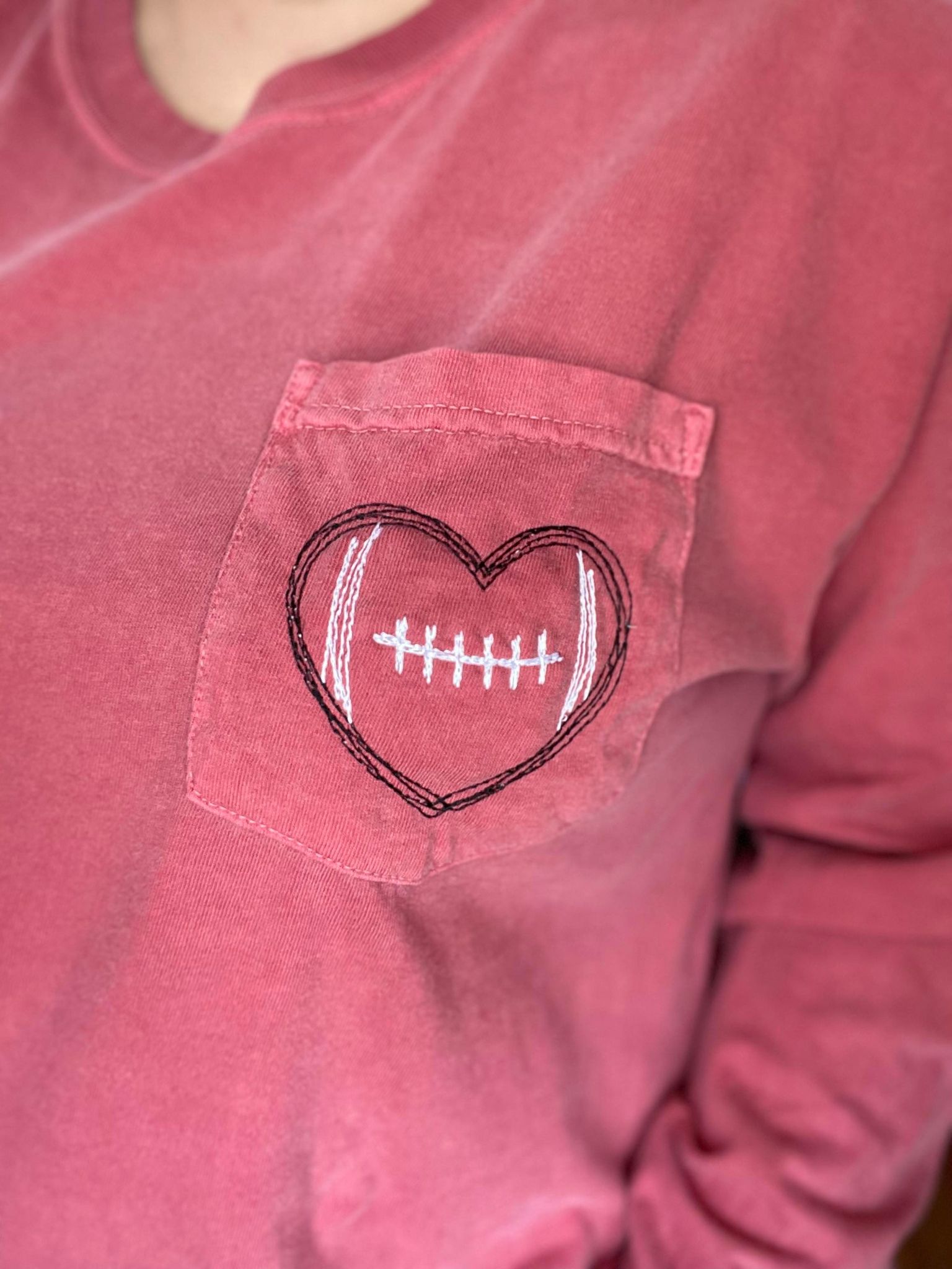 Football Pocket Long Sleeve Embroidery-ask apparel wholesale