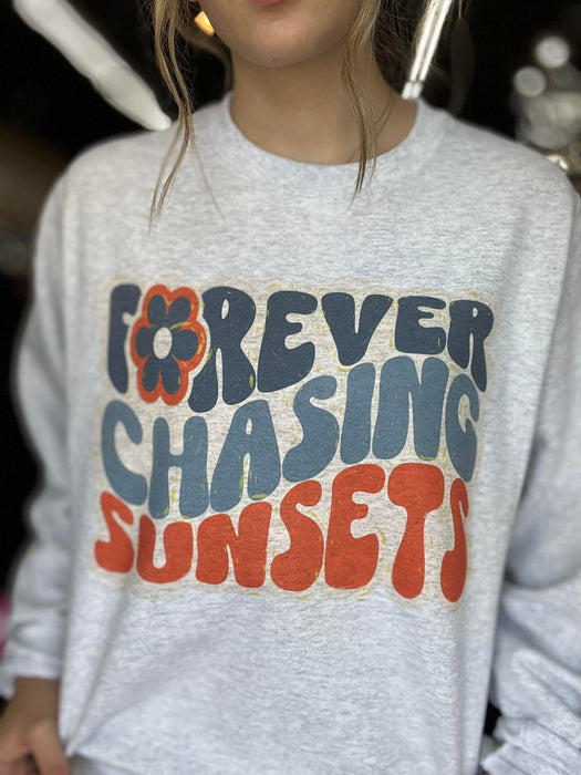 Forever Chasing Sunsets Sweatshirt-ask apparel wholesale