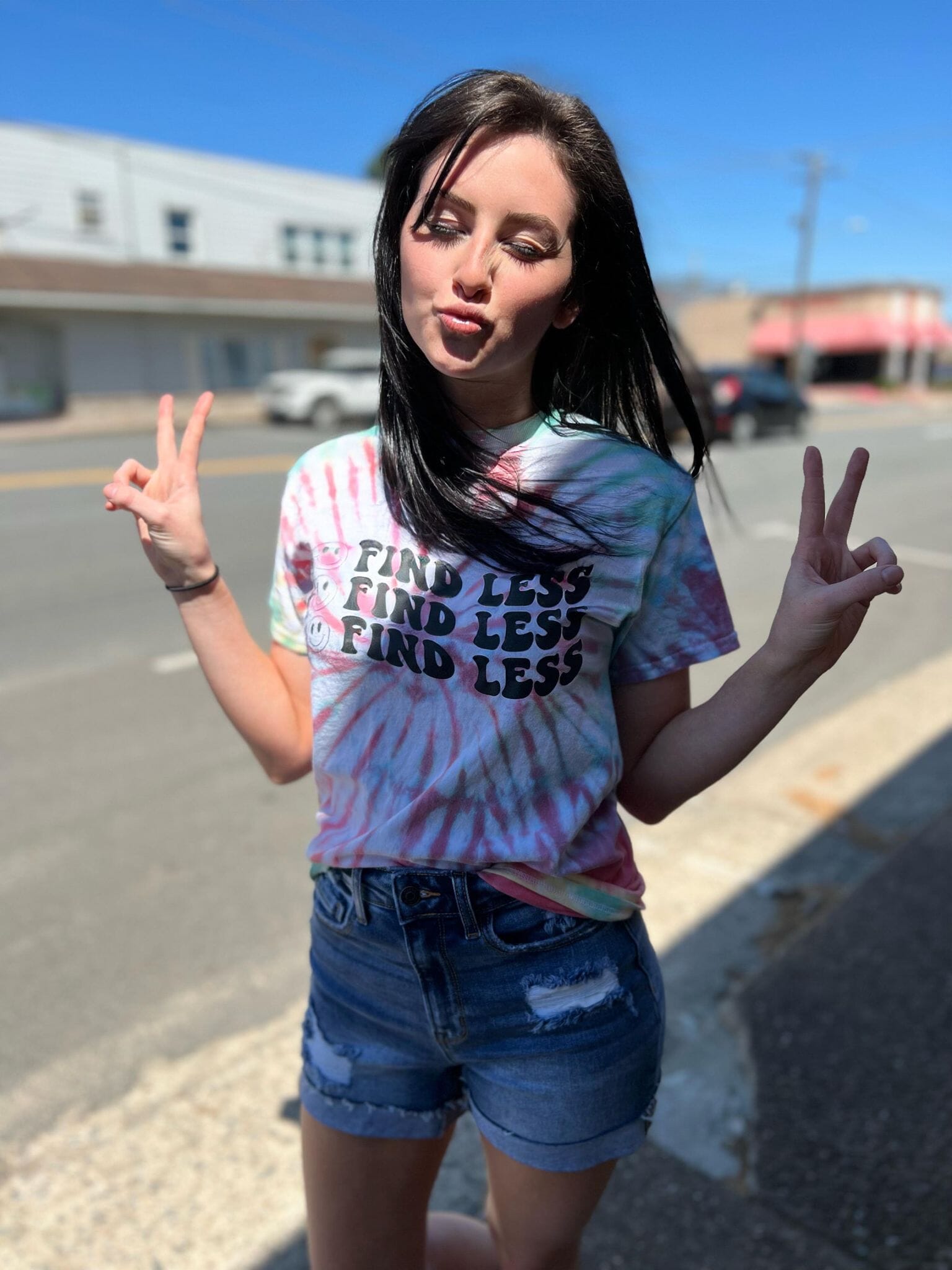 Go Find Less Tie Dye Tee ask apparel wholesale 