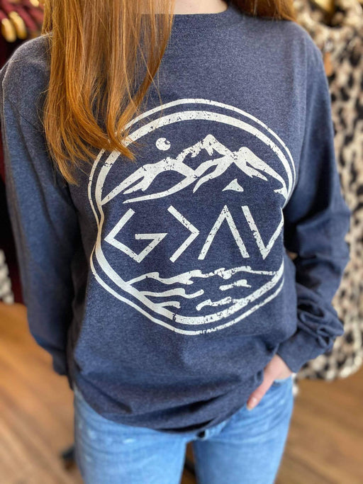 God Is Greater Long Sleeve-ask apparel wholesale