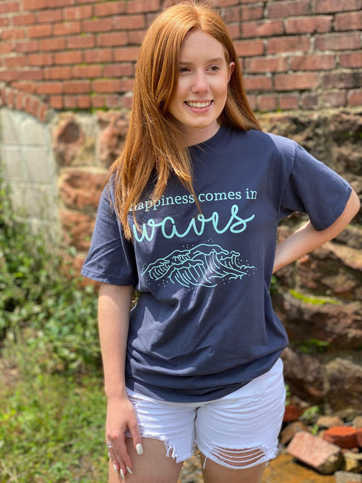 Happiness Comes In Waves Tee-ask apparel wholesale