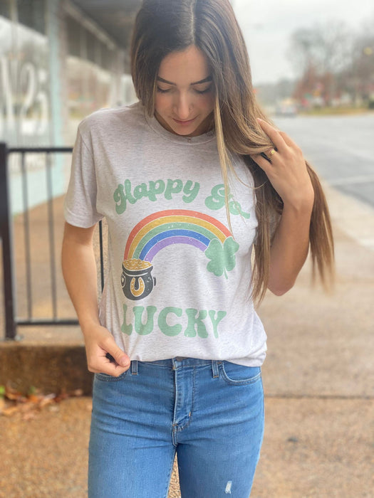 Happy Go Lucky Tee-ask apparel wholesale