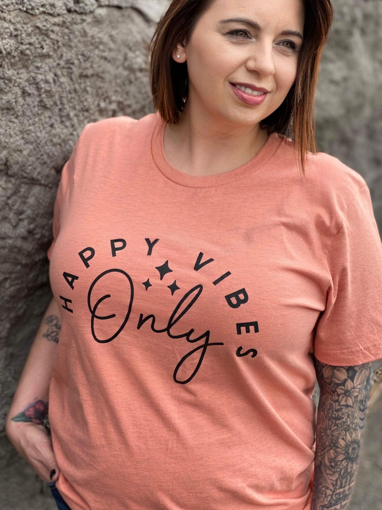 Happy Vibes Only Tee ask apparel wholesale 