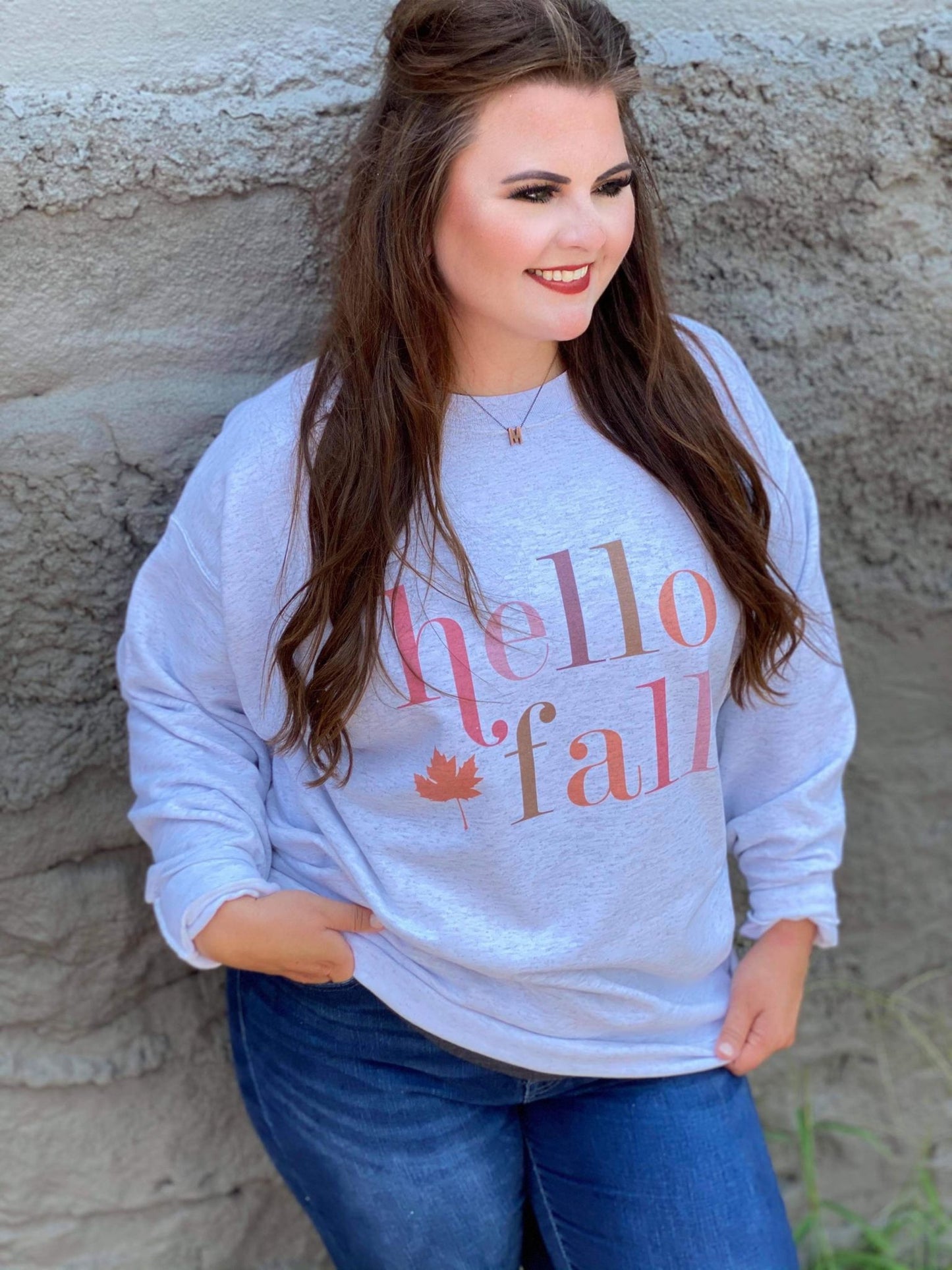 Hello Fall Sweatshirt-ask apparel wholesale