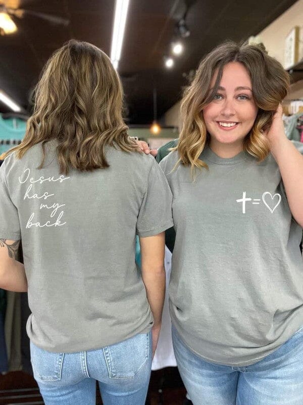 Jesus Has My Back Tee ask apparel wholesale 