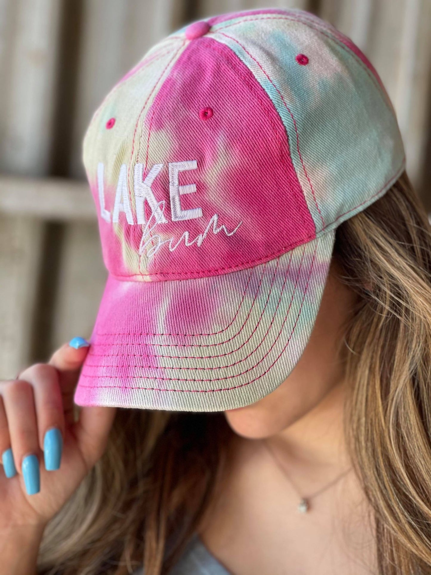 Lake Bum Tie Dye Hat-ask apparel wholesale