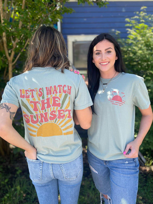 Let's Watch The Sunset Tee-ask apparel wholesale