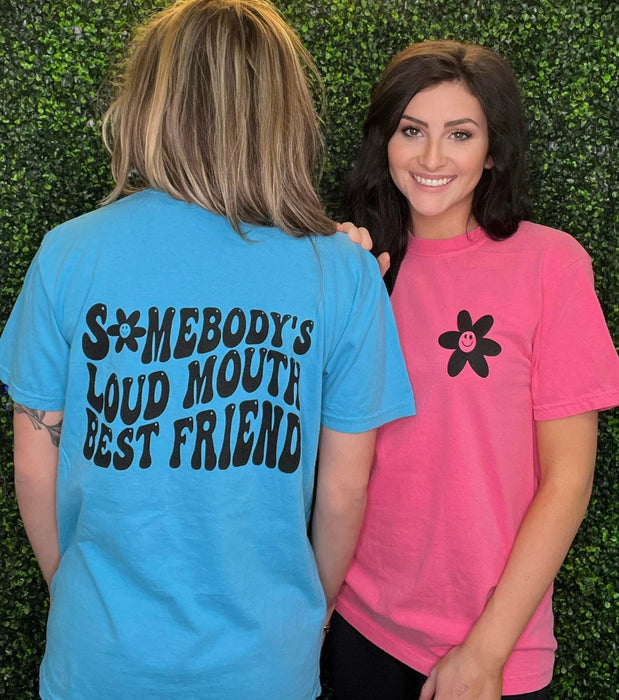 Loud Mouth Best Friend Tee ask apparel wholesale Small Sapphire 