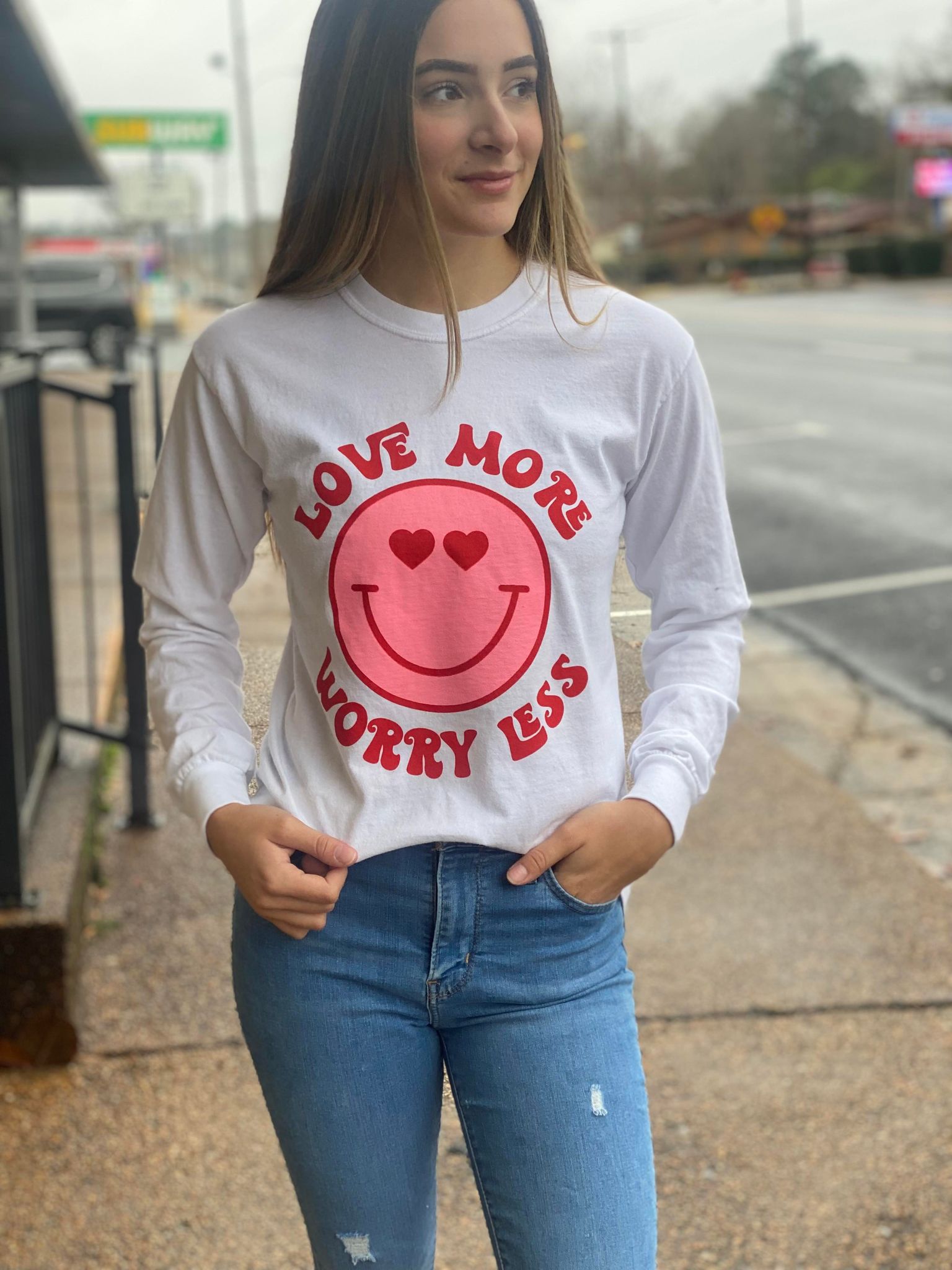 Love More, Worry Less Long Sleeve-ask apparel wholesale