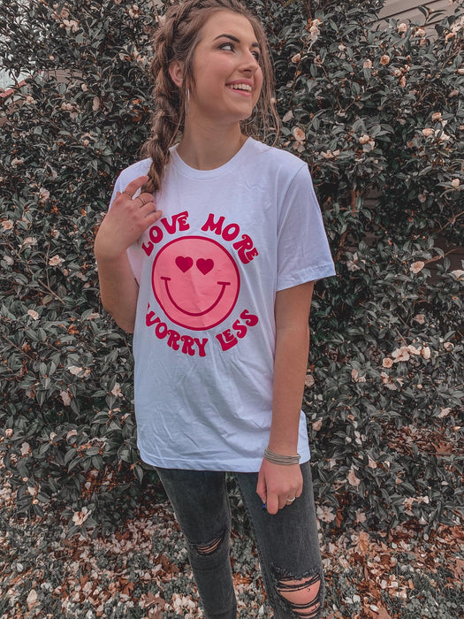Love More, Worry Less Tee-ask apparel wholesale