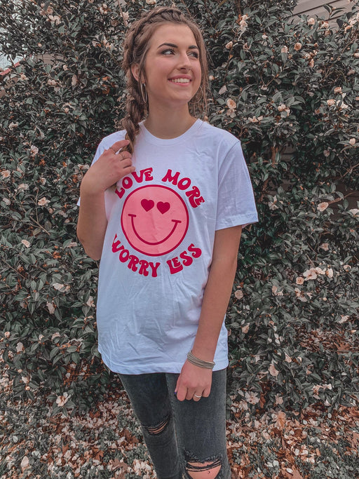 Love More, Worry Less Tee-ask apparel wholesale