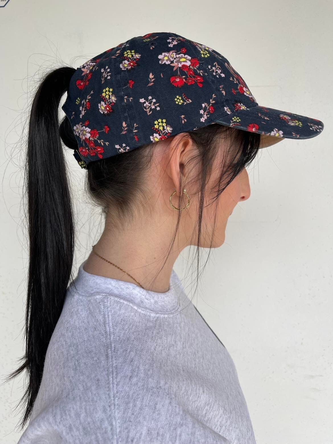 Mama Floral Hidden Pony Hat ask apparel wholesale 