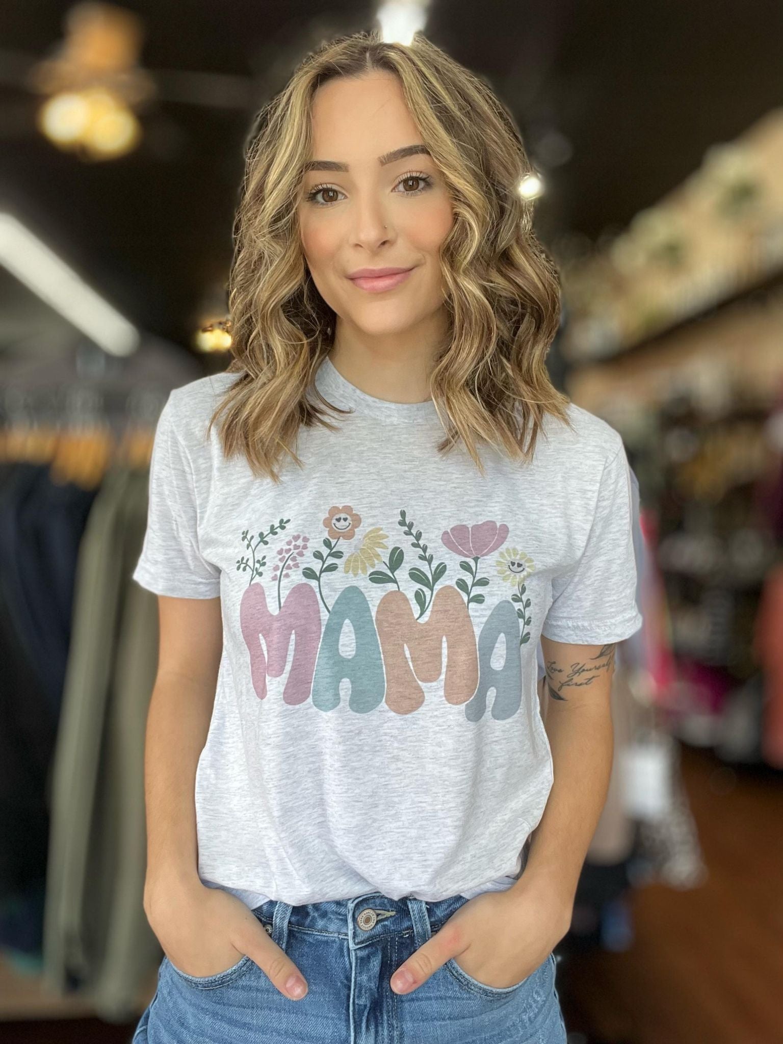 Mama Floral Tee-ask apparel wholesale
