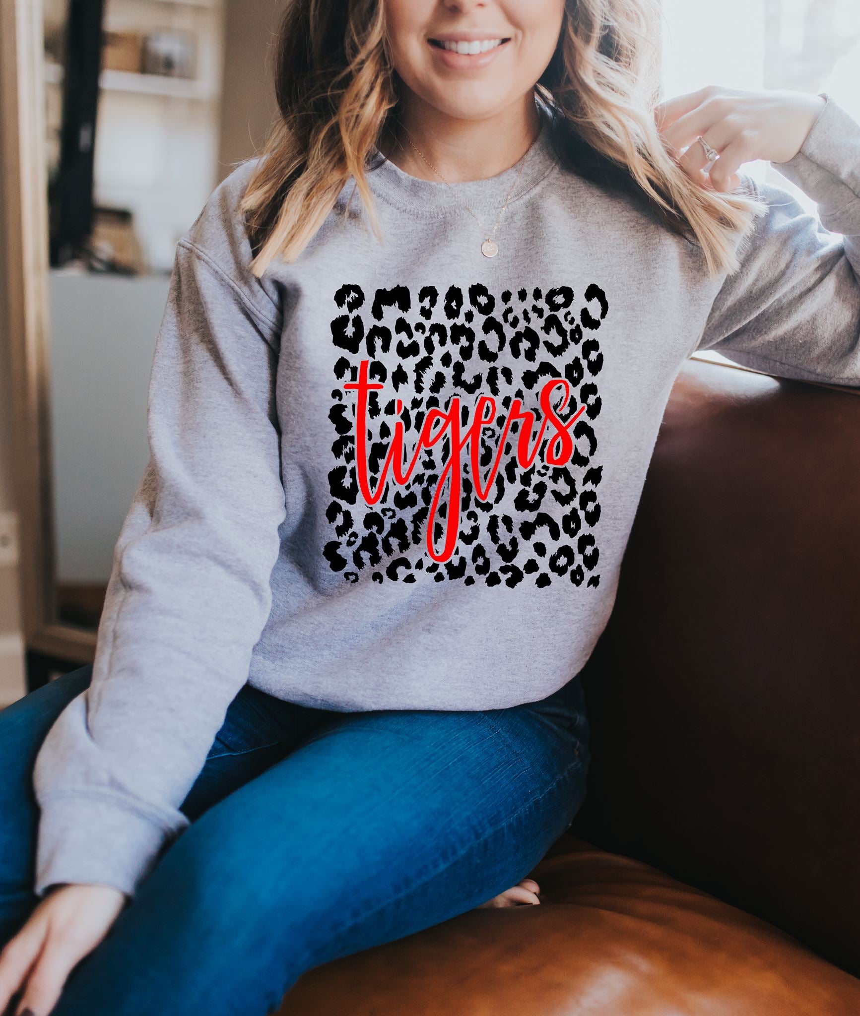 Mascot Leopard Sweatshirt-ask apparel wholesale