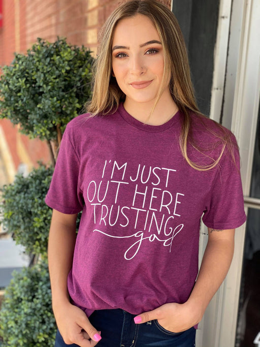 Out Here Trusting God Tee-ask apparel wholesale