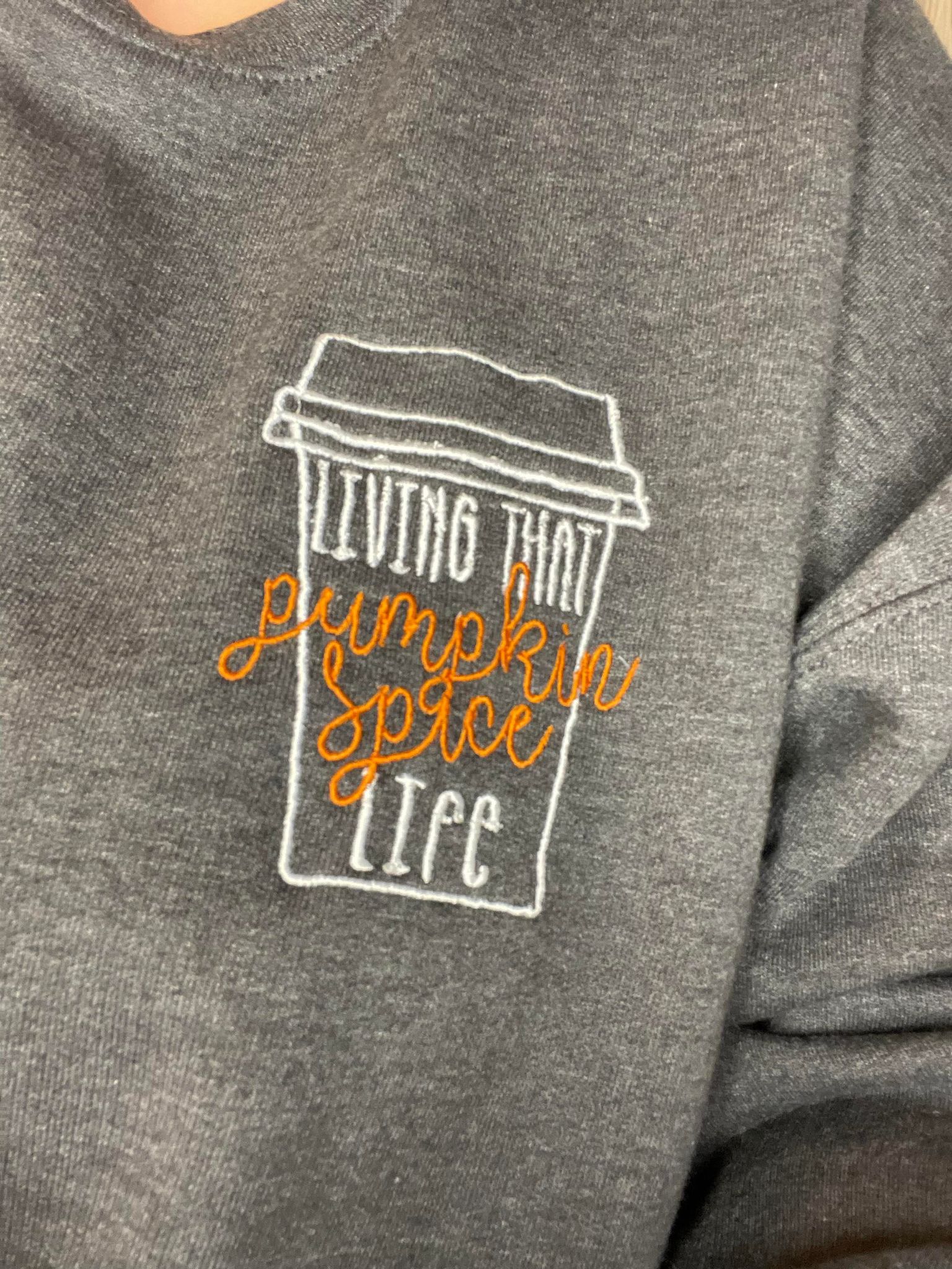 Pumpkin Spice Life Sweatshirt Embroidery-ask apparel wholesale